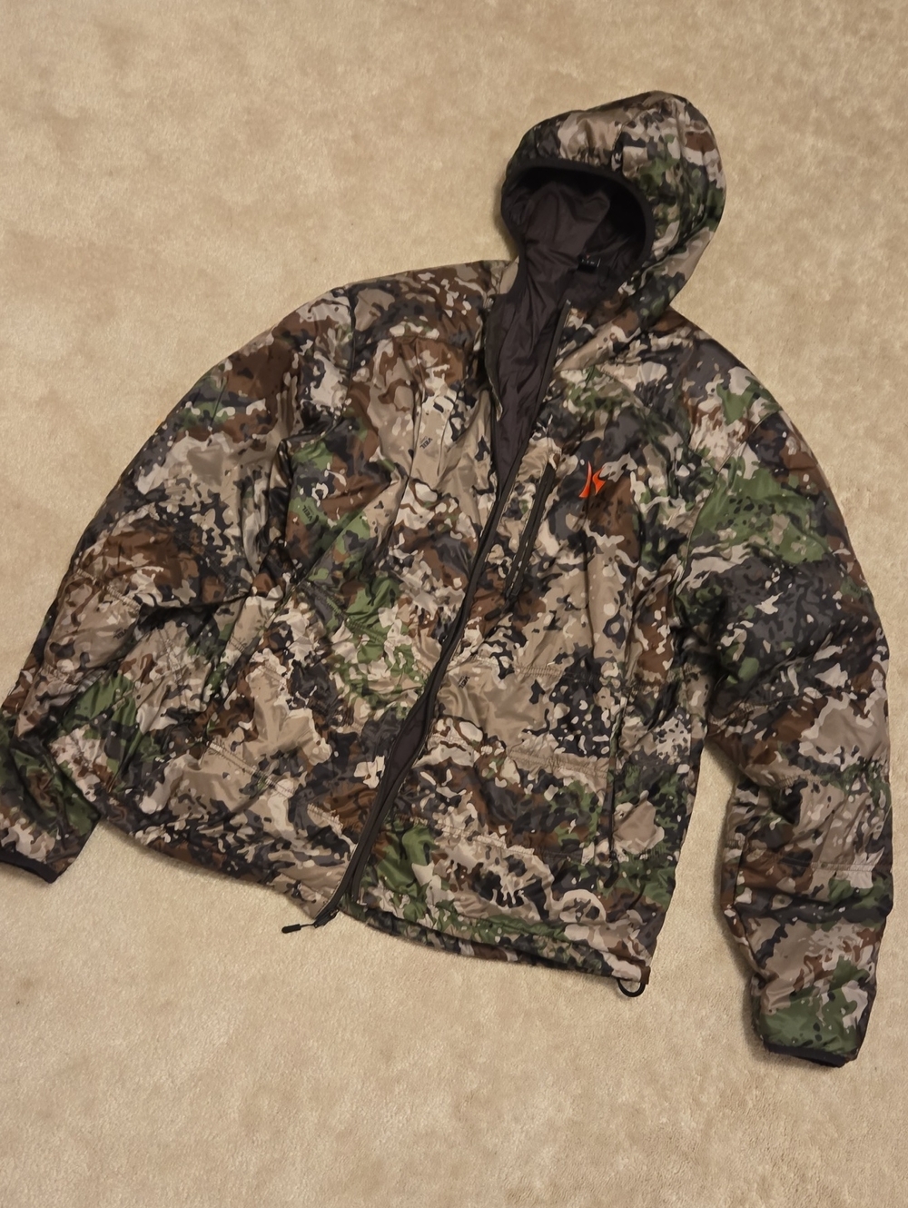 Killik Veil Camo Puffer Coat With Hood Men's 2XL